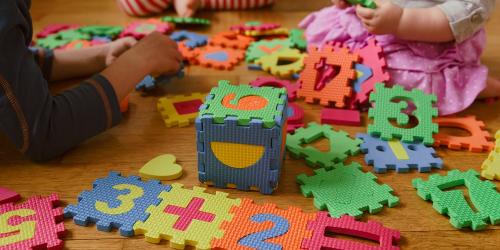 Children's foam alphabet interlocking blocks