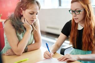 An educational leader sharing instructions with an educator